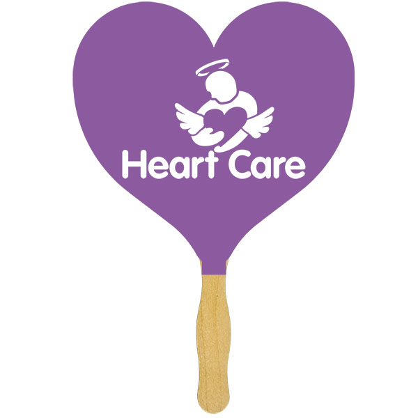 Picture of Heart Sandwiched Hand Fan (2 Side/1 Imprint Color)