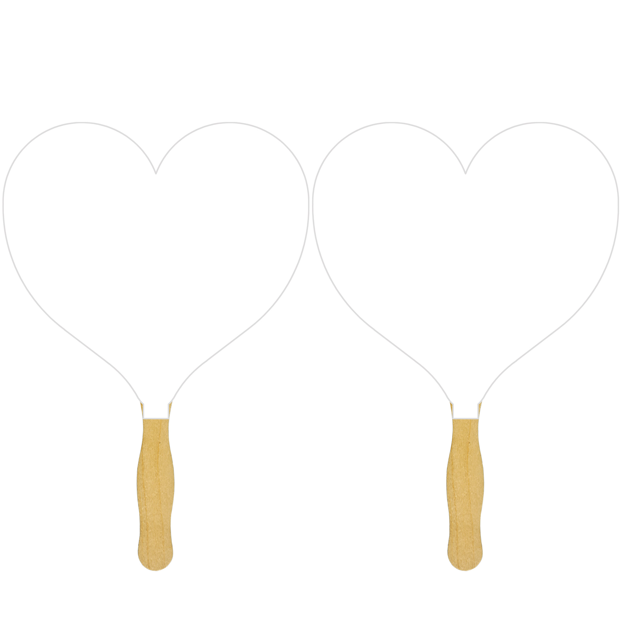 Picture of Heart Sandwiched Hand Fan (2 Side/1 Imprint Color)