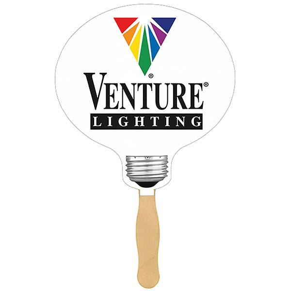 Picture of Light Bulb Sandwiched Hand Fan (2 Side/ Four Color Process imprint)