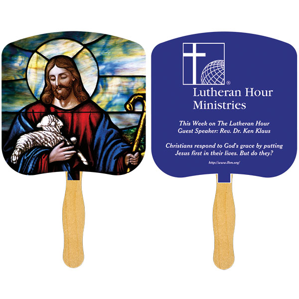 Picture of Religious Hand Fan/ Jesus the Good Shepard