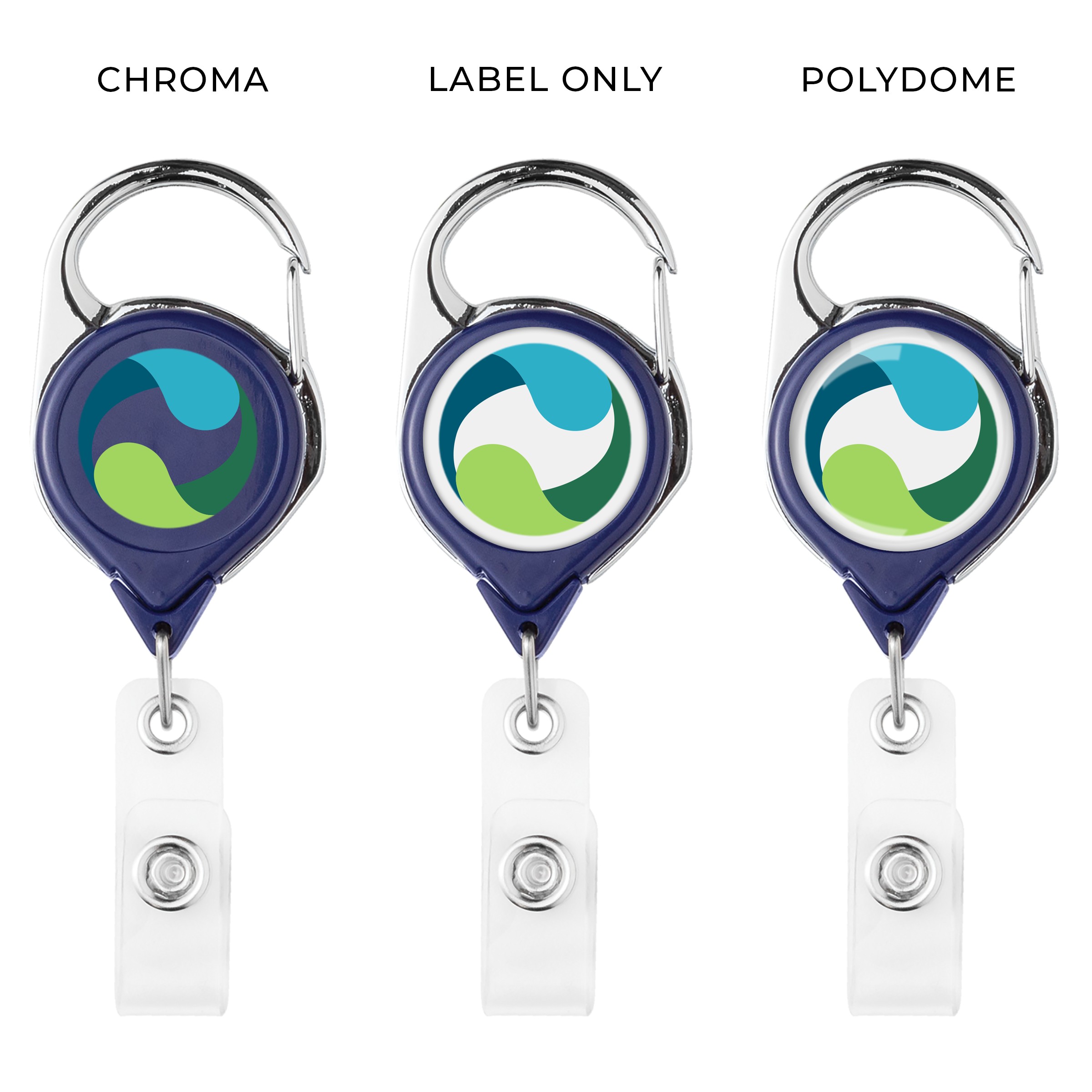 Picture of Carabiner Retractable Badge Reel w/belt clip, solid color