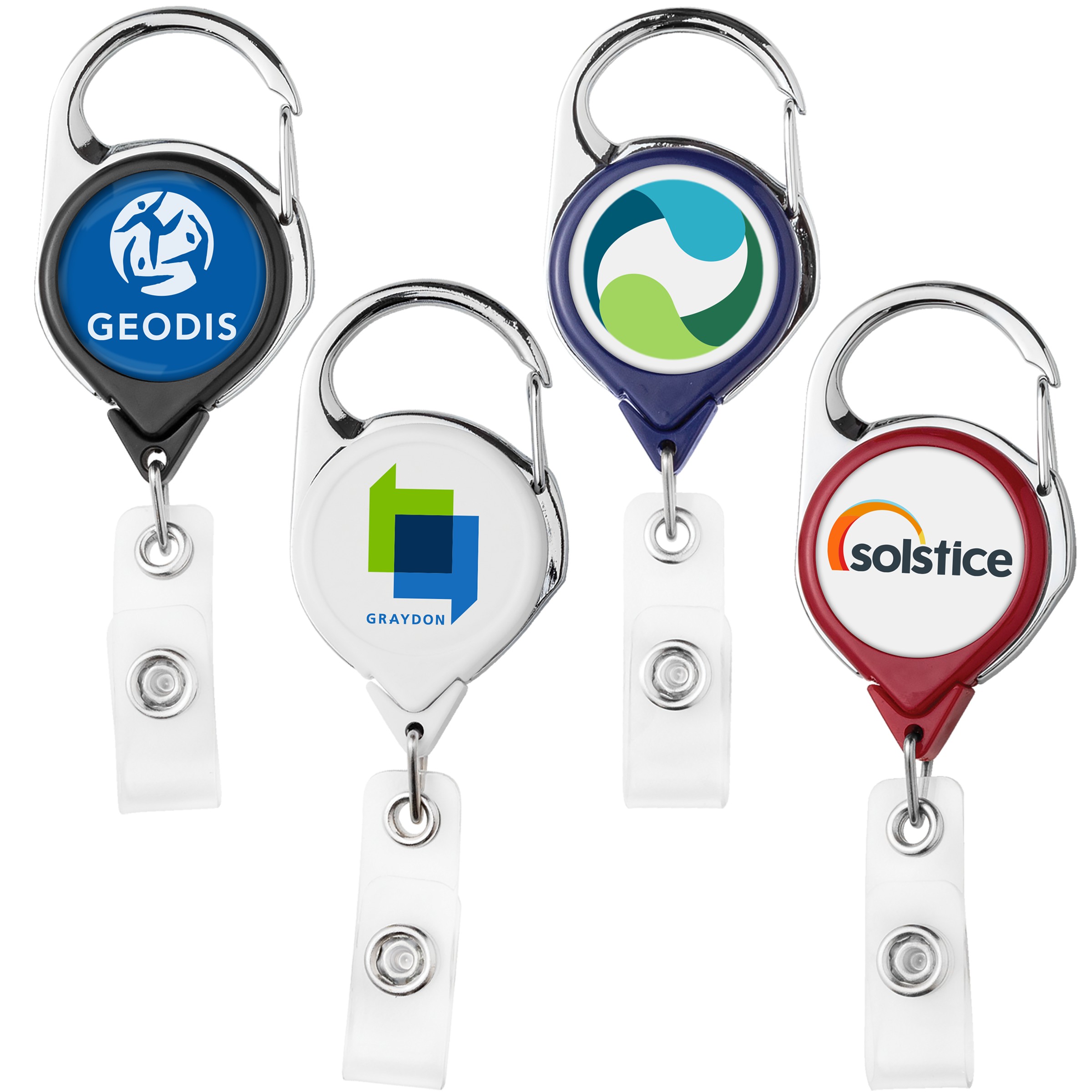 Picture of Carabiner Retractable Badge Reel w/belt clip, solid color