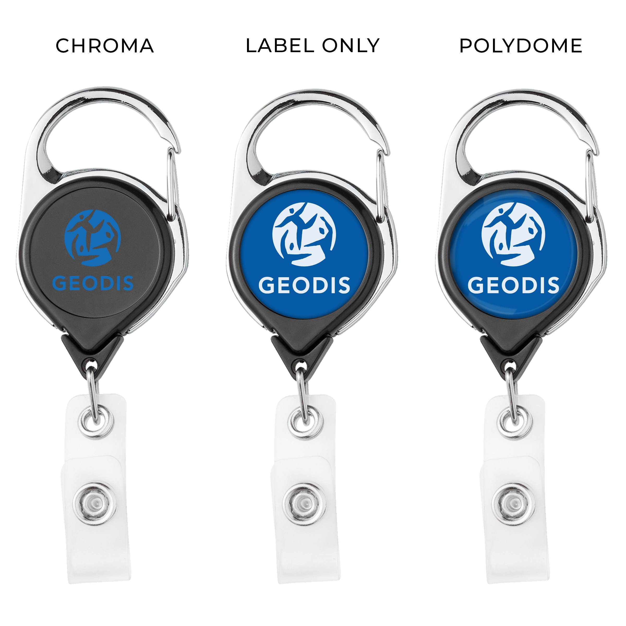 Picture of Carabiner Retractable Badge Reel w/belt clip, solid color