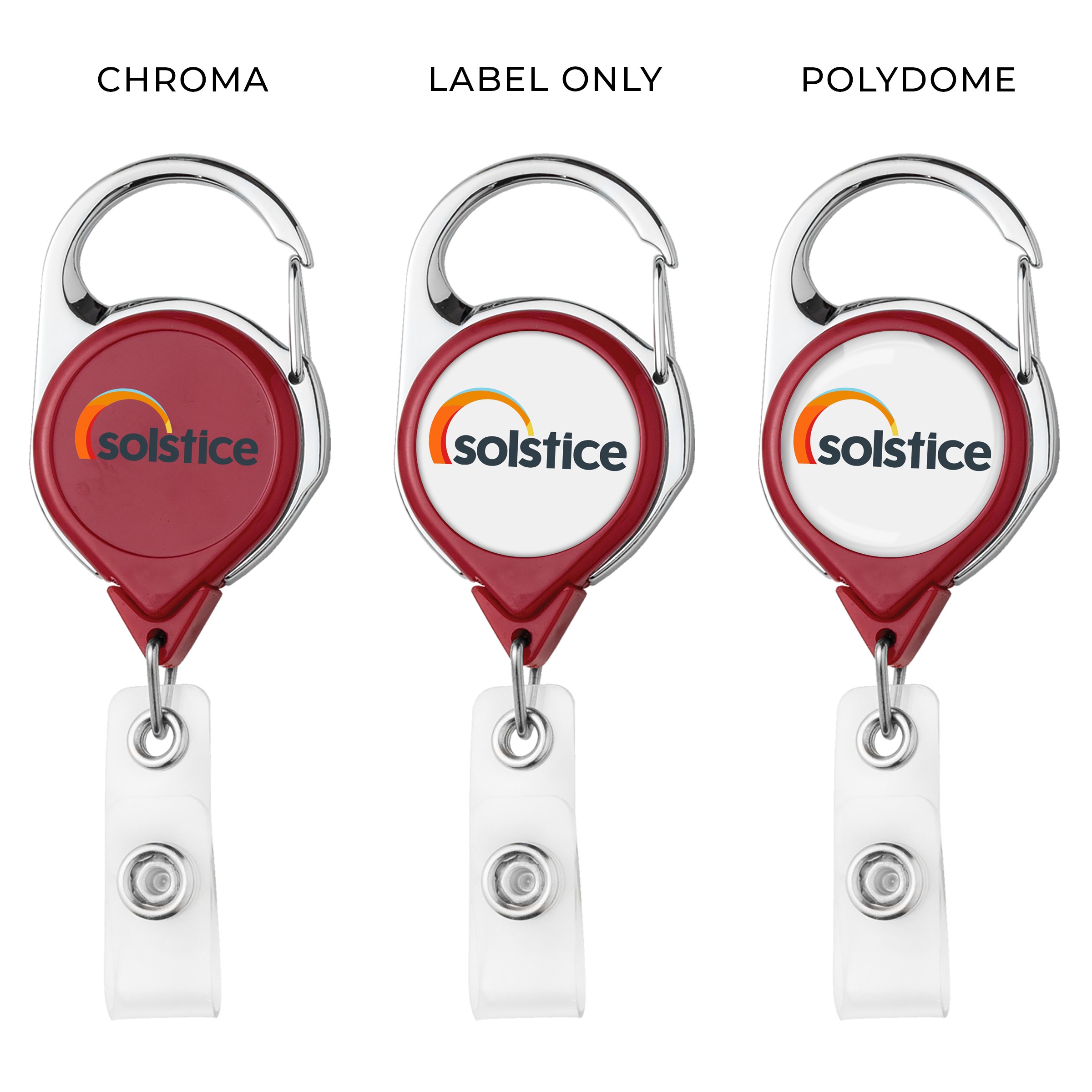 Picture of Carabiner Retractable Badge Reel w/belt clip, solid color