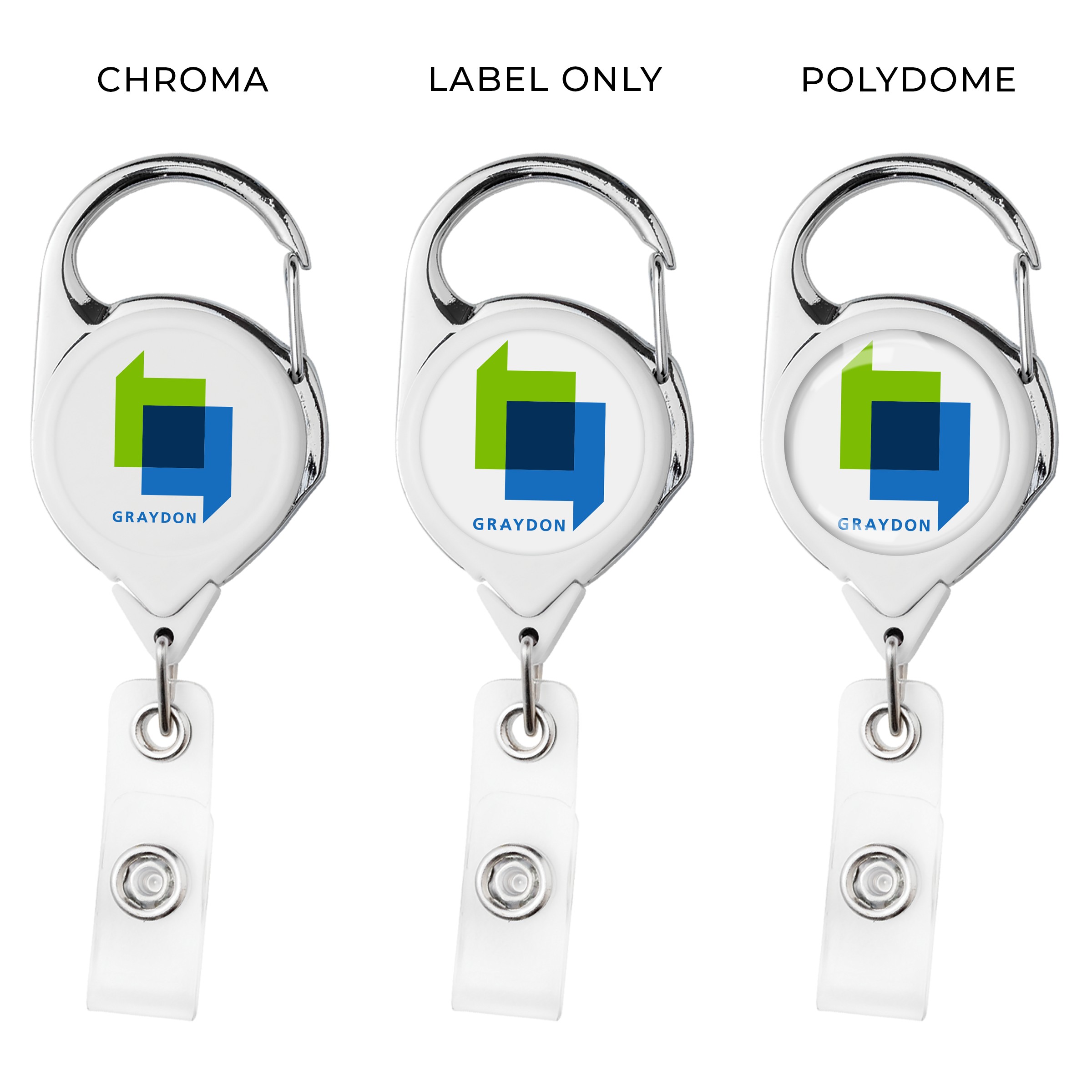 Picture of Carabiner Retractable Badge Reel w/belt clip, solid color