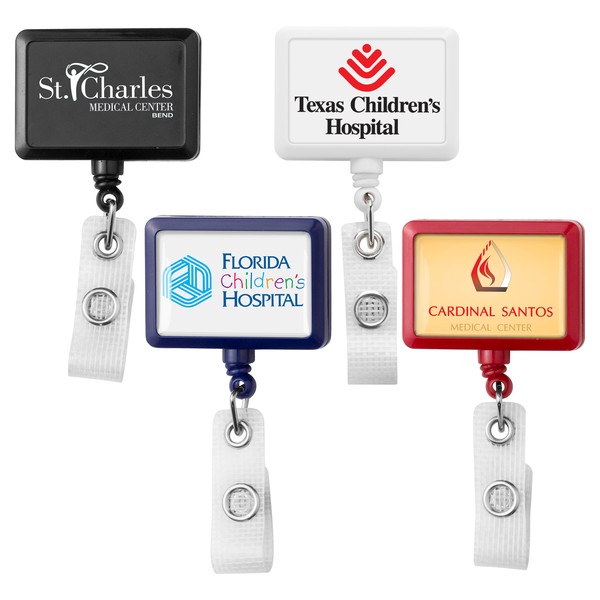 Picture of Anti-Microbial Rectangle Retractable Badge Reel