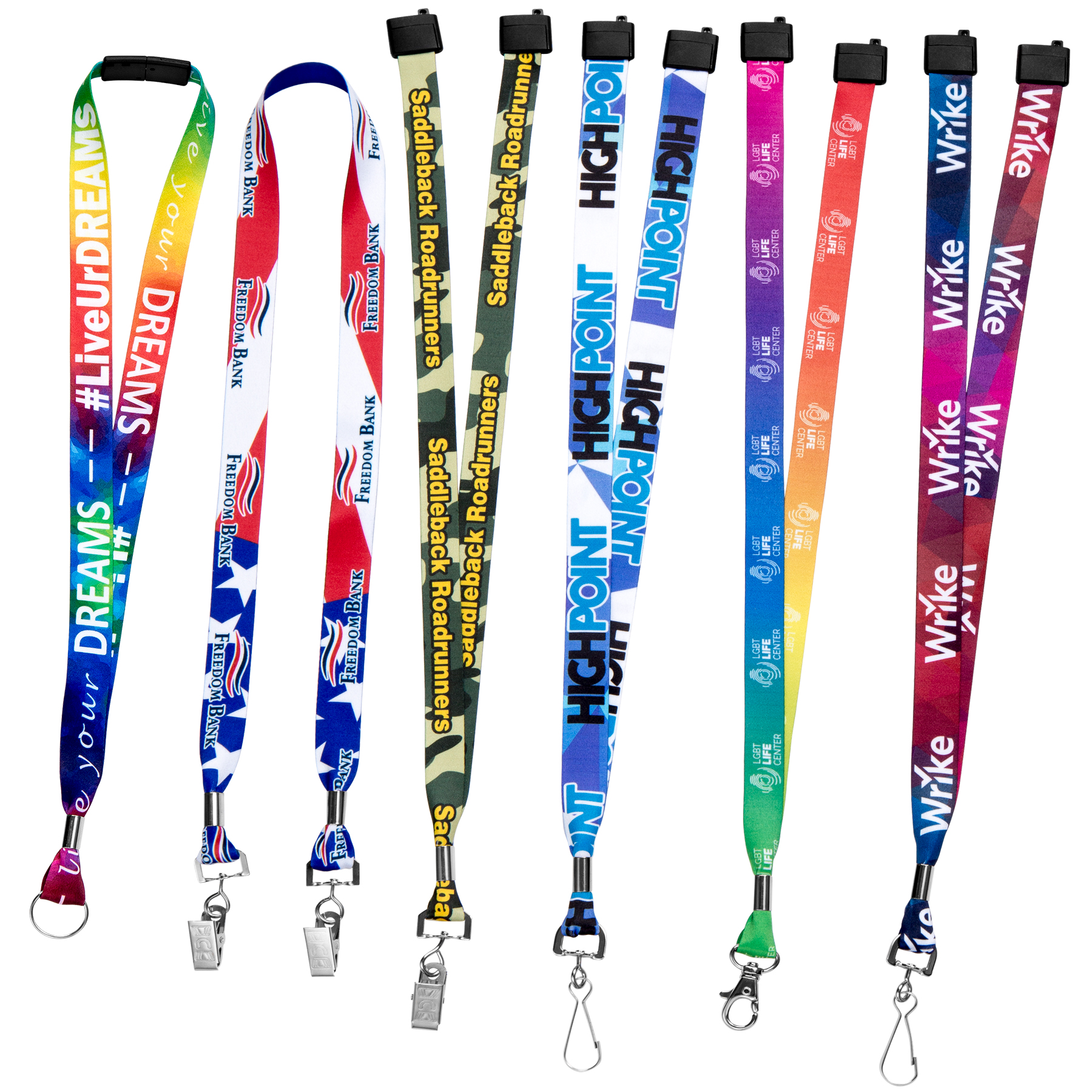 Picture of 5/8" or 3/4" Made in USA Dye Sublimation Lanyards