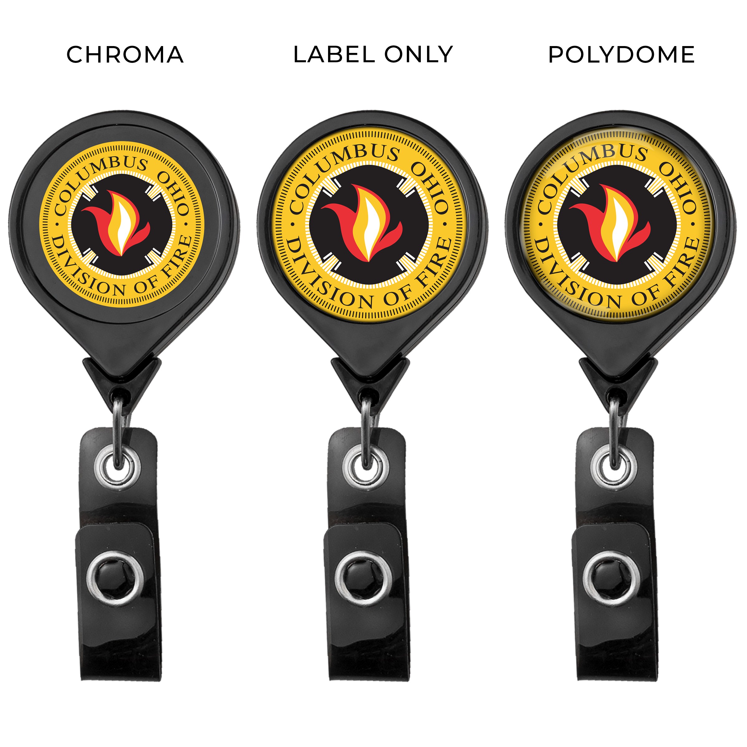 Picture of Jumbo Round Retractable Badge Reel, solid color