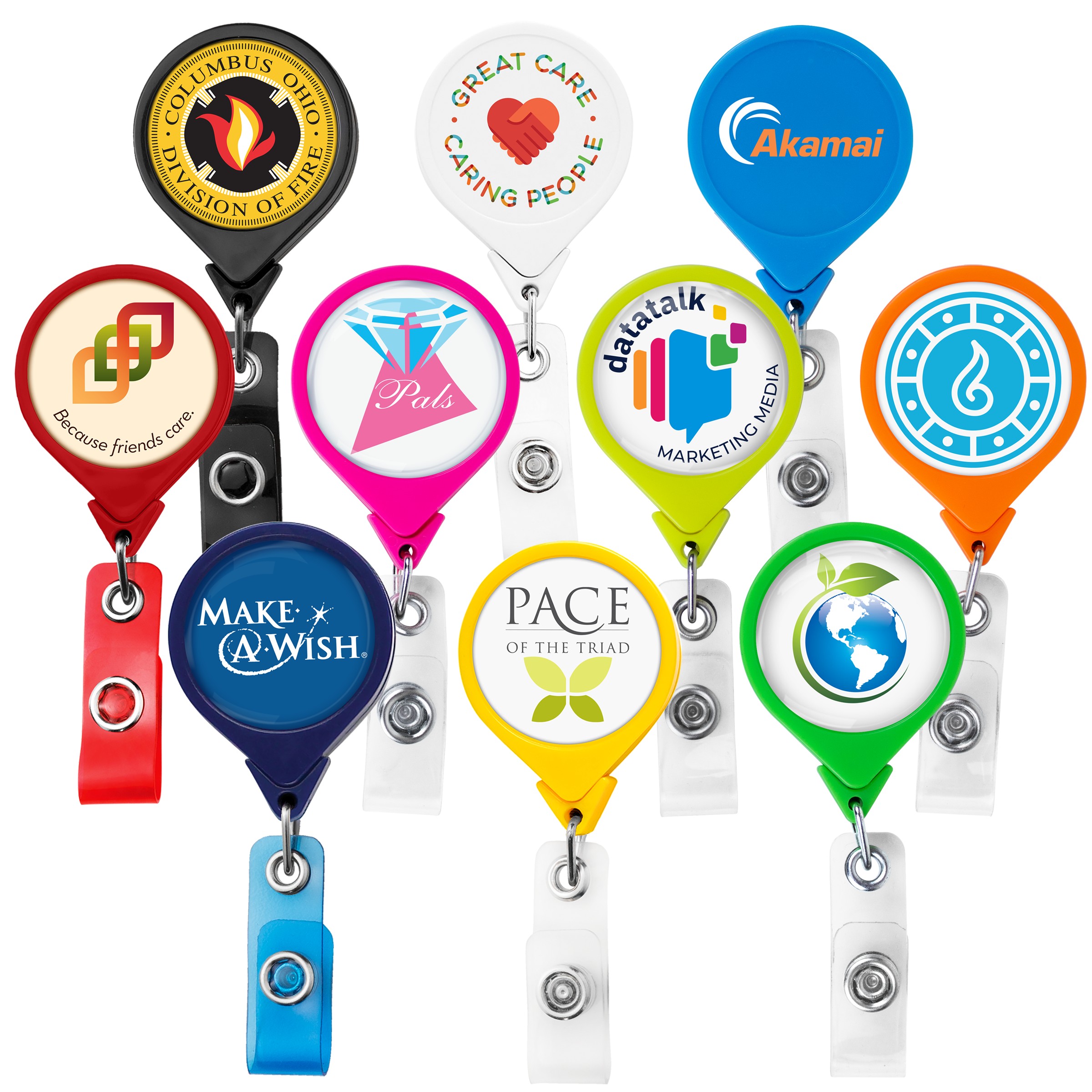 Picture of Jumbo Round Retractable Badge Reel, solid color