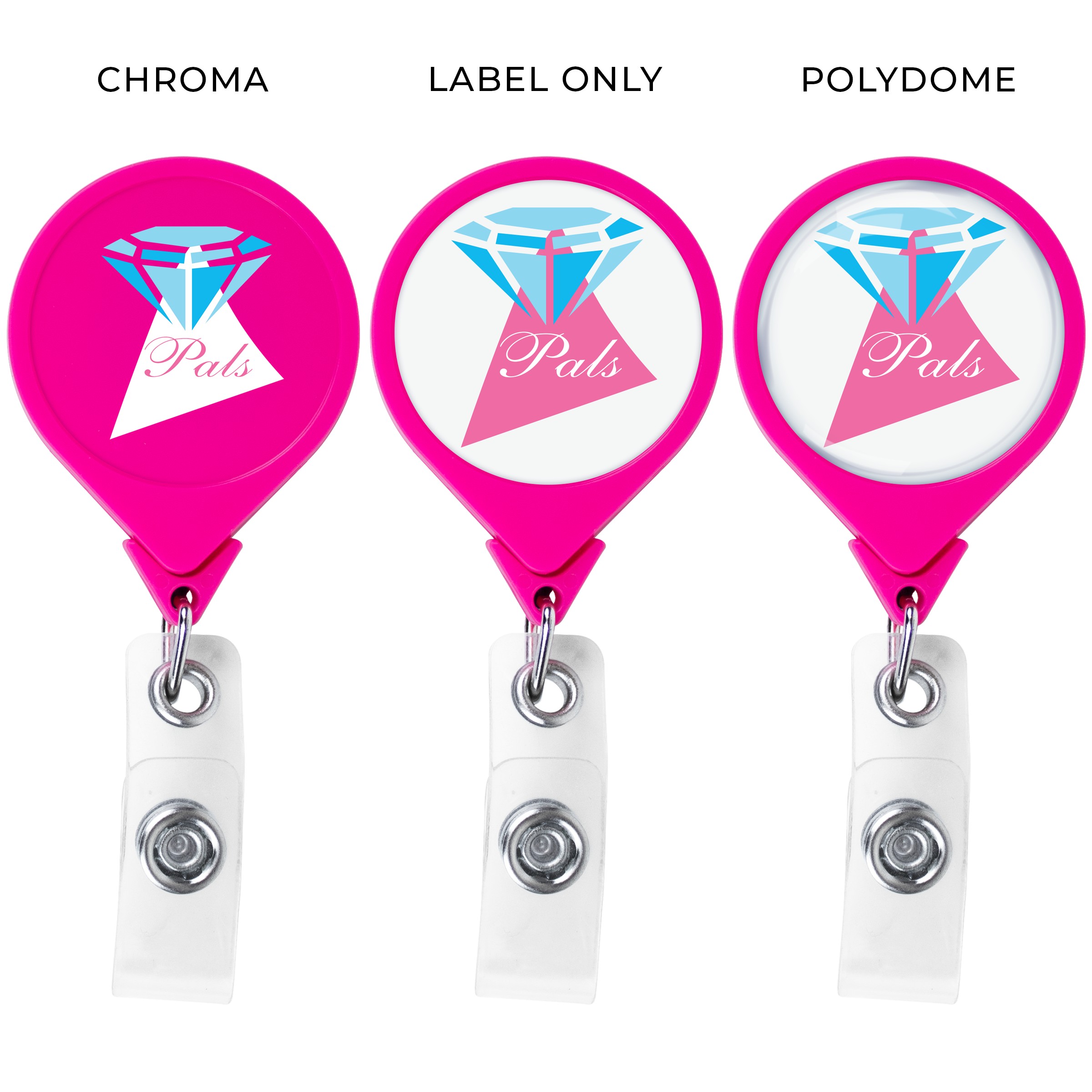 Picture of Jumbo Round Retractable Badge Reel, solid color