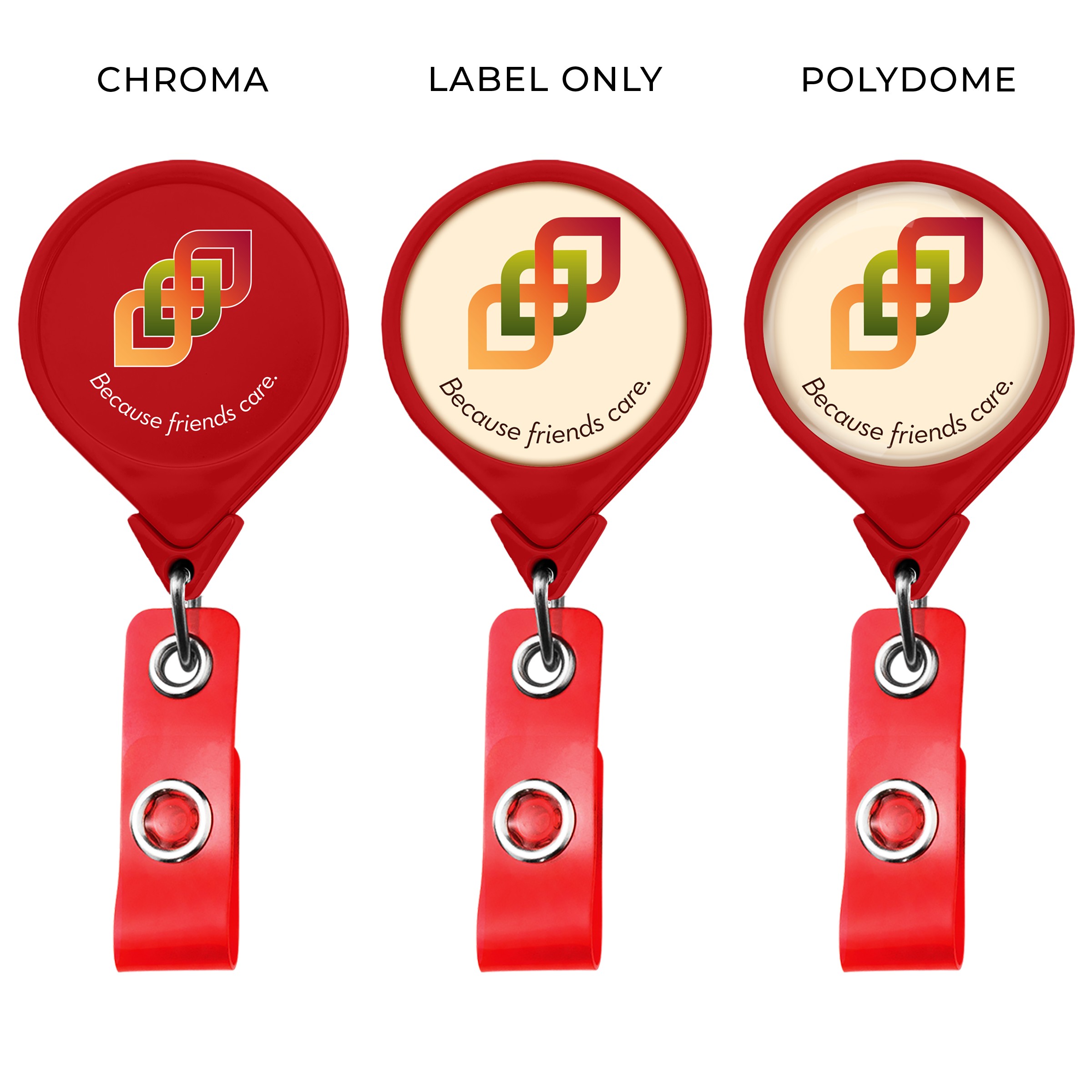 Picture of Jumbo Round Retractable Badge Reel, solid color