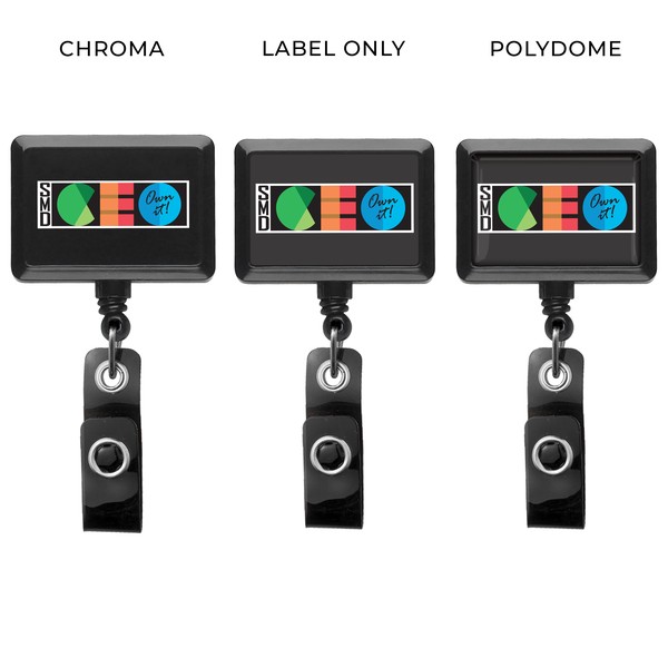 Picture of Rectangle Retractable Badge Reel, solid color