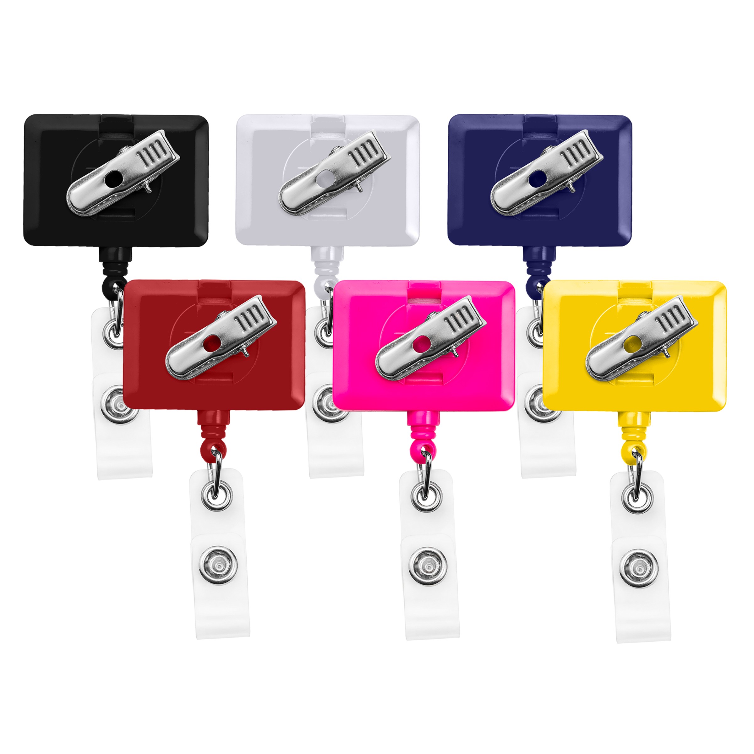 Picture of Rectangle Retractable Badge Reel, solid color