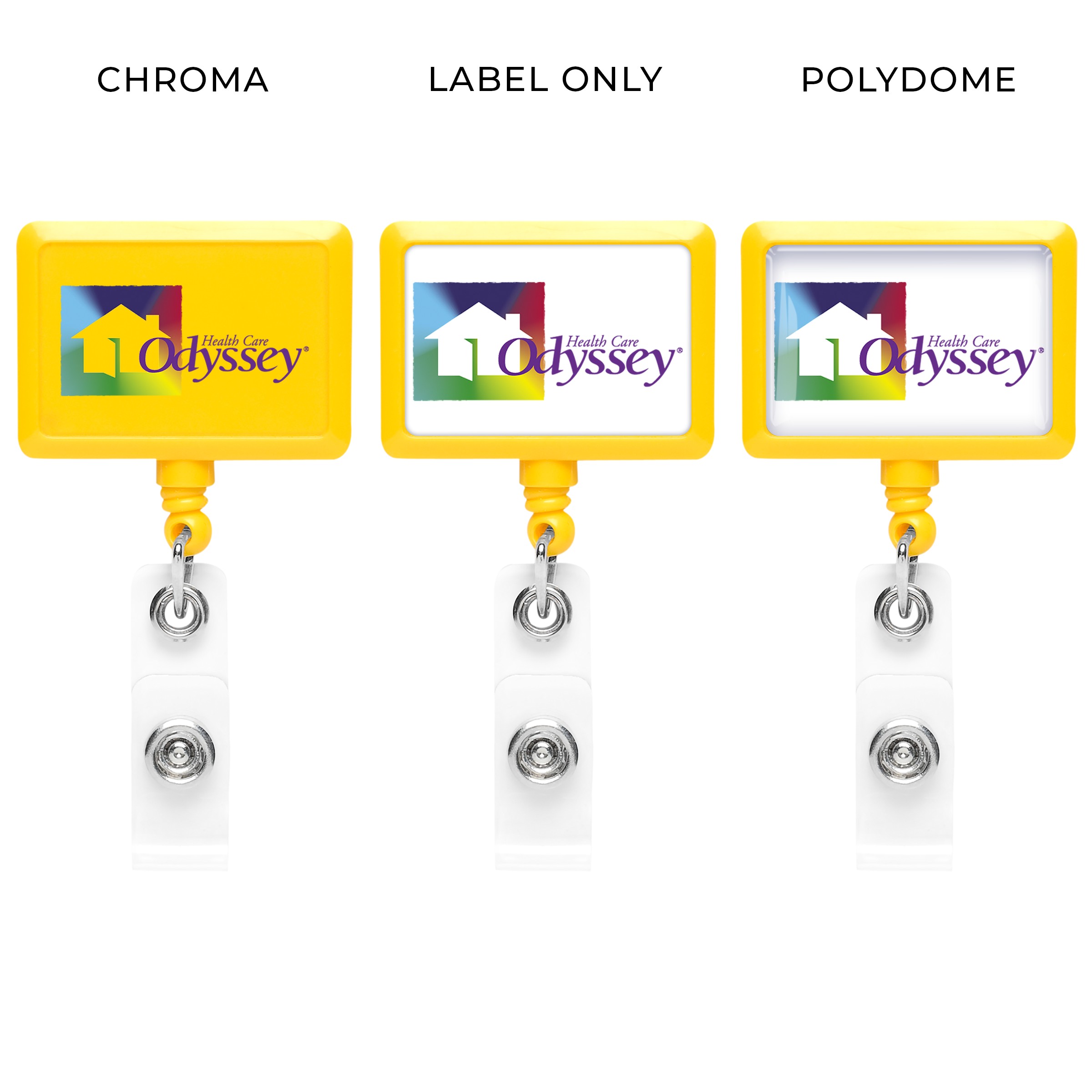Picture of Rectangle Retractable Badge Reel, solid color