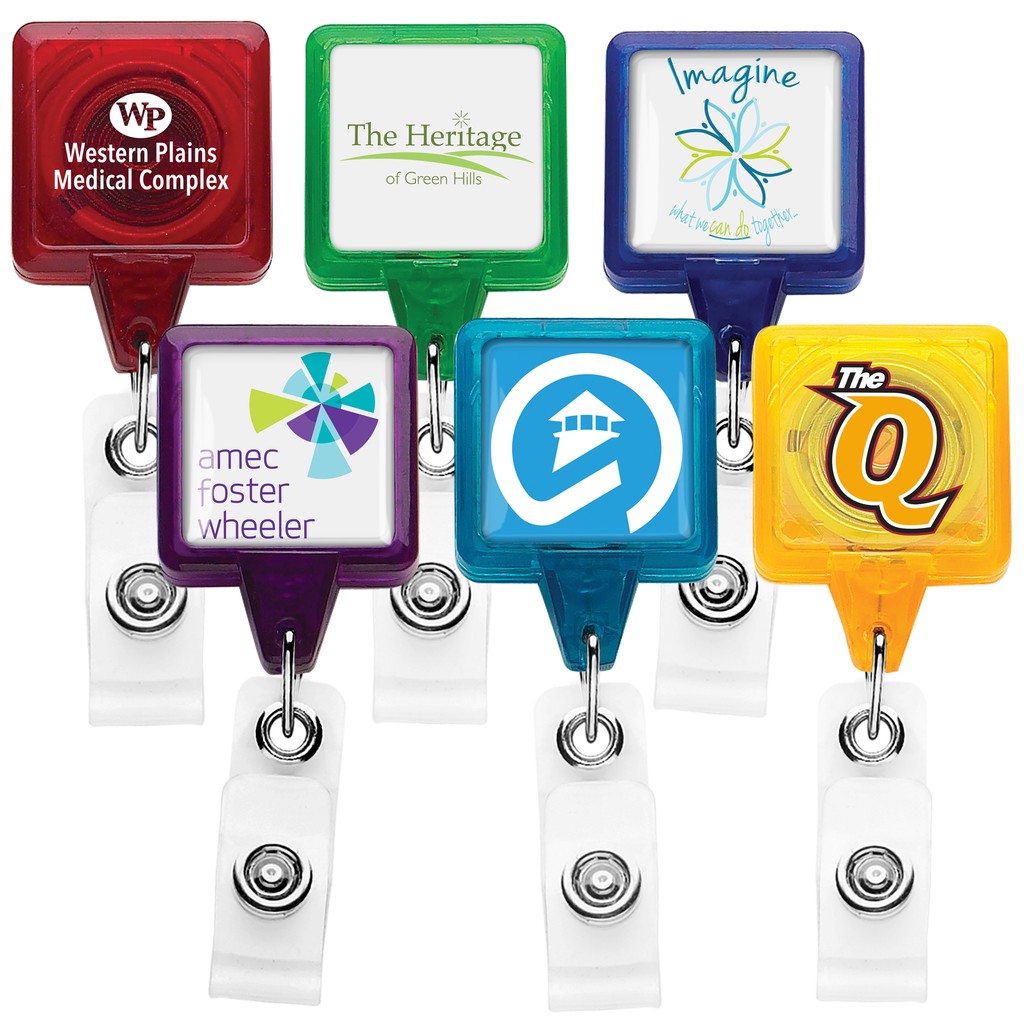 Picture of "Best" Translucent Square Retractable Badge Reel