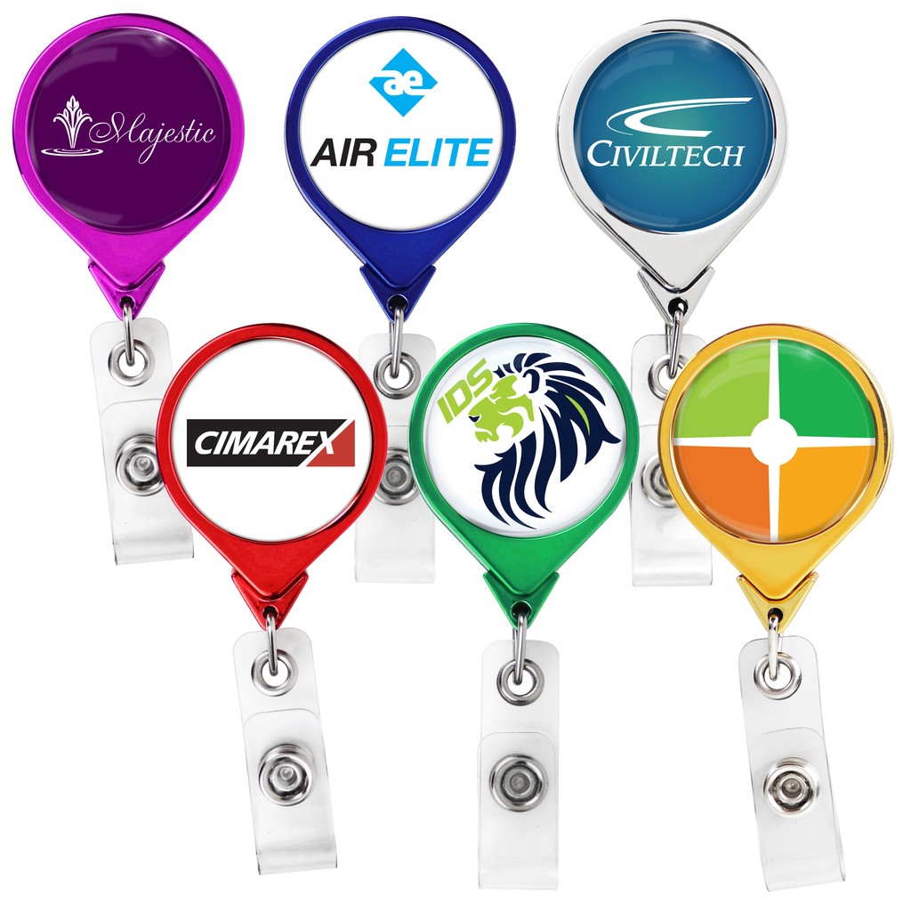 Picture of Metallic Finish Jumbo Round Retractable Badge Reel