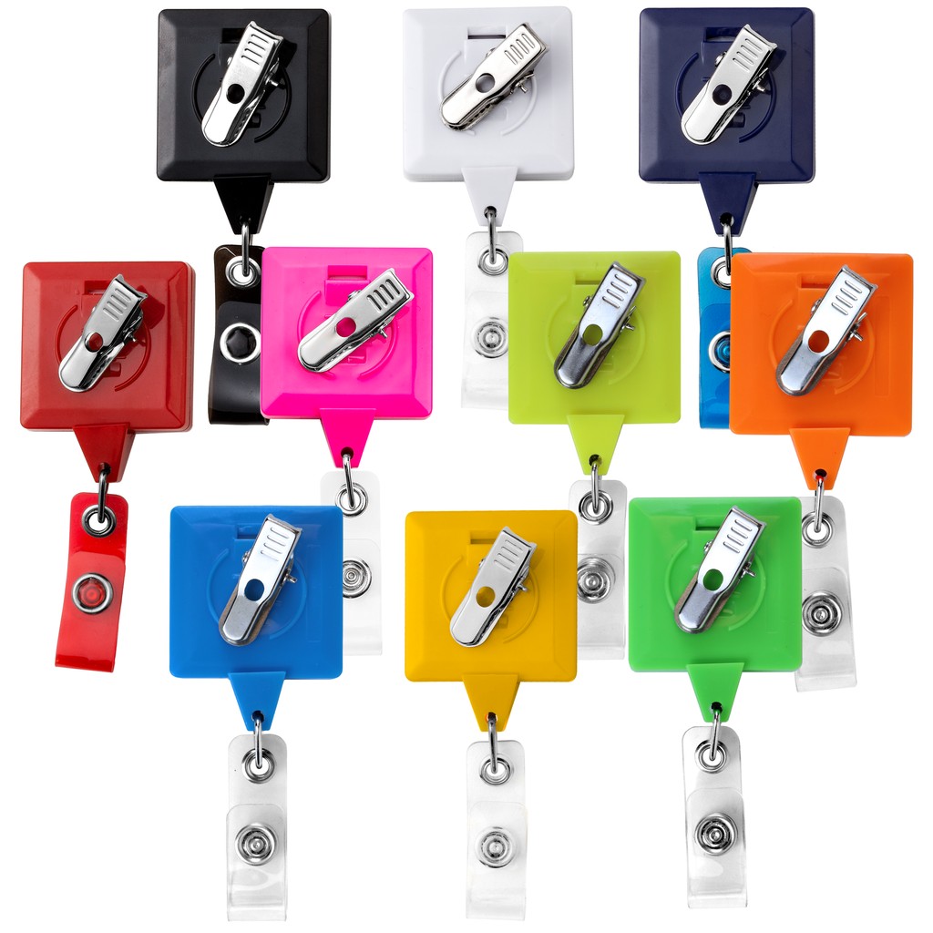 Picture of Jumbo Square Retractable Badge Reel, solid color
