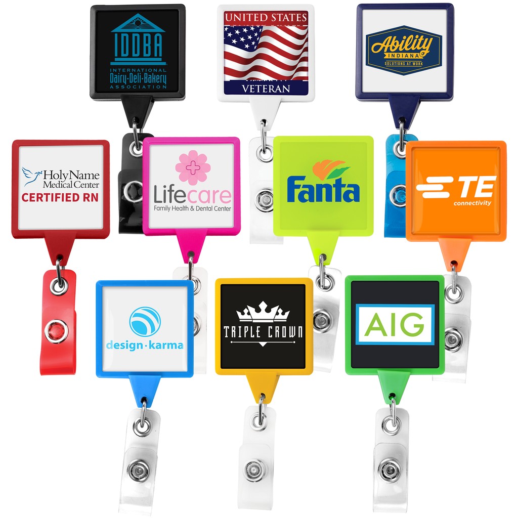 Picture of Jumbo Square Retractable Badge Reel, solid color
