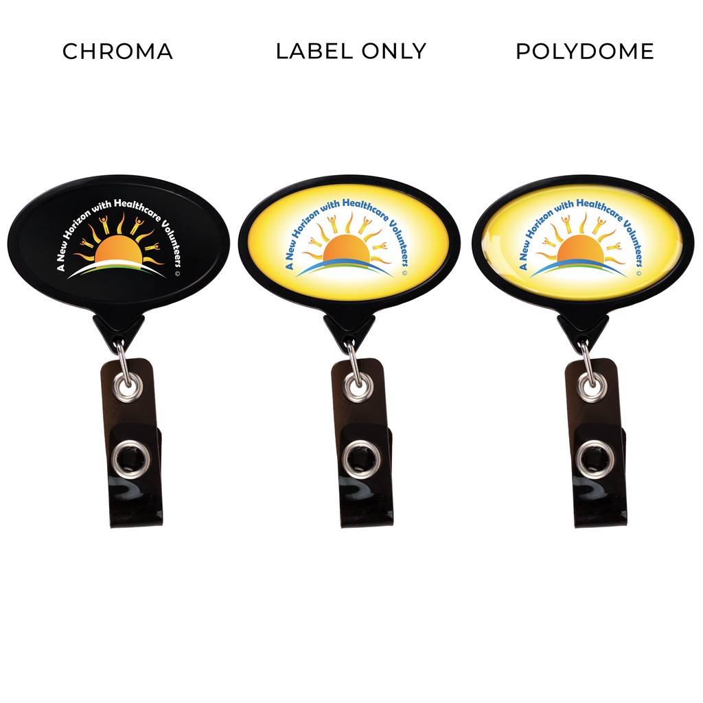 Picture of Jumbo Oval Retractable Badge Reel, solid color