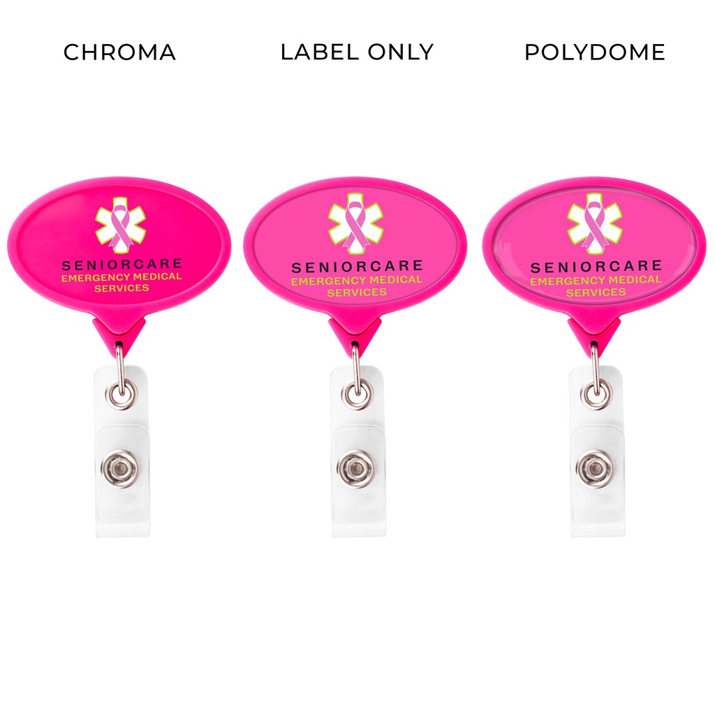Picture of Jumbo Oval Retractable Badge Reel, solid color