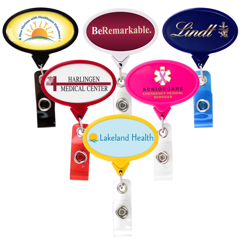 Picture of Jumbo Oval Retractable Badge Reel, solid color