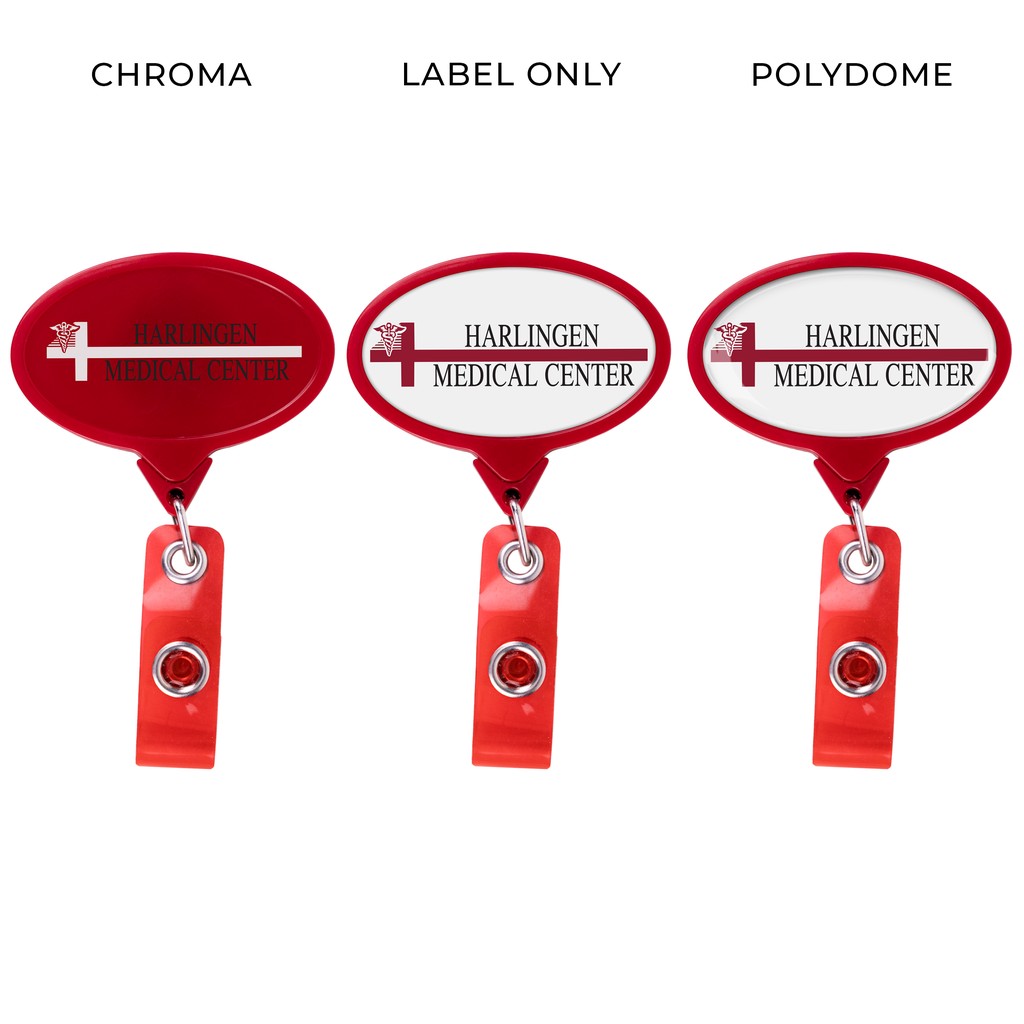 Picture of Jumbo Oval Retractable Badge Reel, solid color