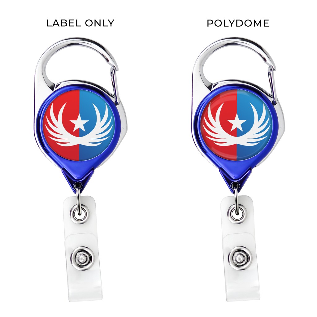 Picture of Metallic Finish Carabiner Retractable Badge Reel w/belt clip