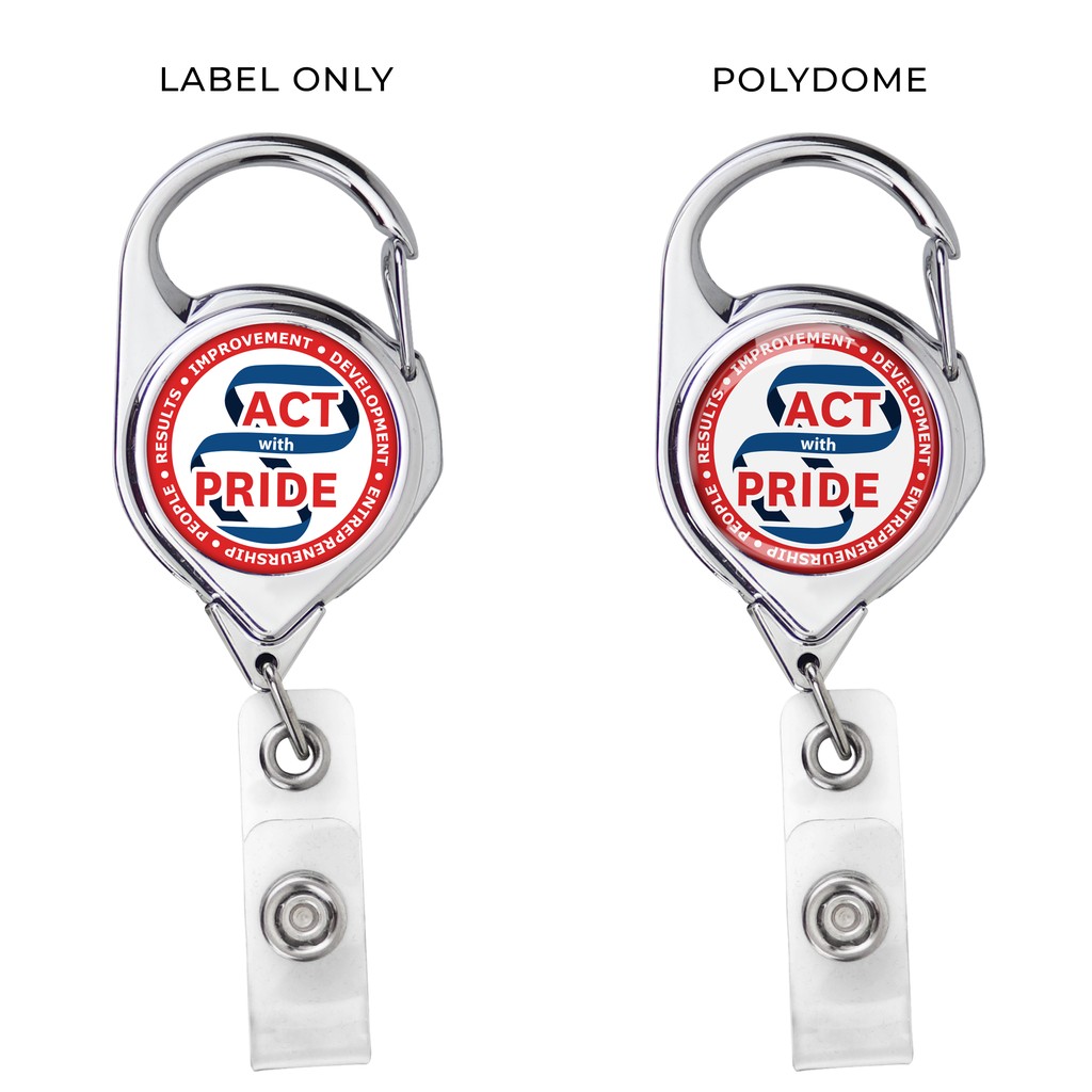 Picture of Metallic Finish Carabiner Retractable Badge Reel w/belt clip