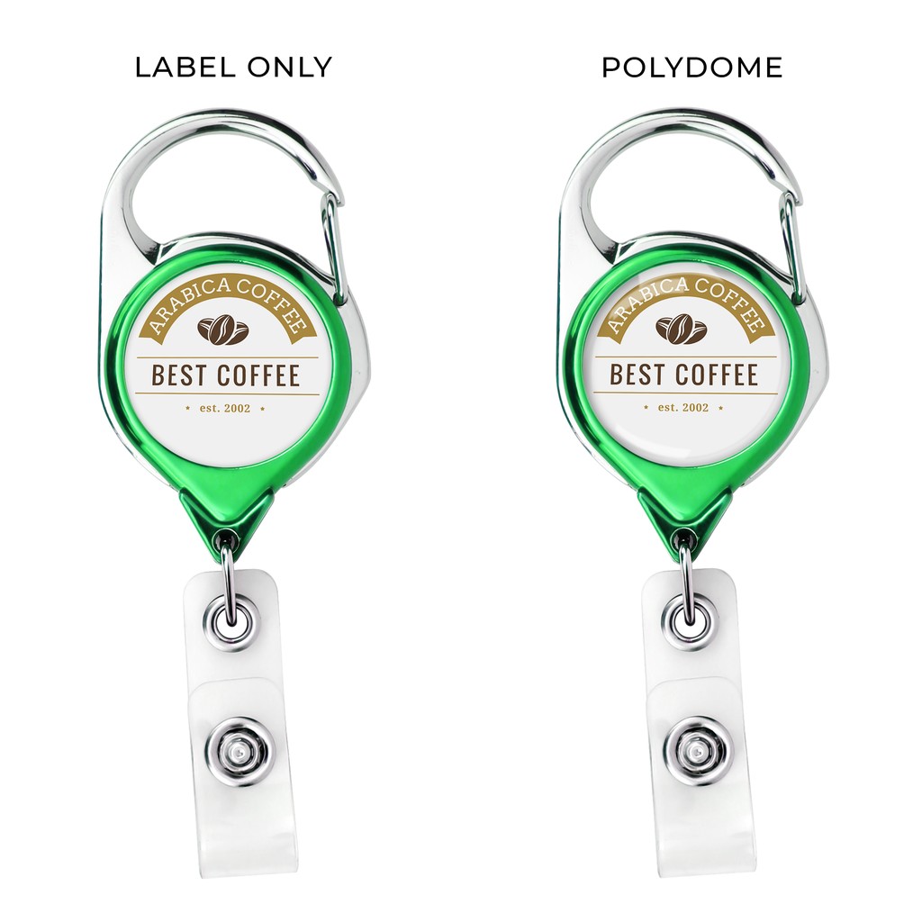 Picture of Metallic Finish Carabiner Retractable Badge Reel w/belt clip