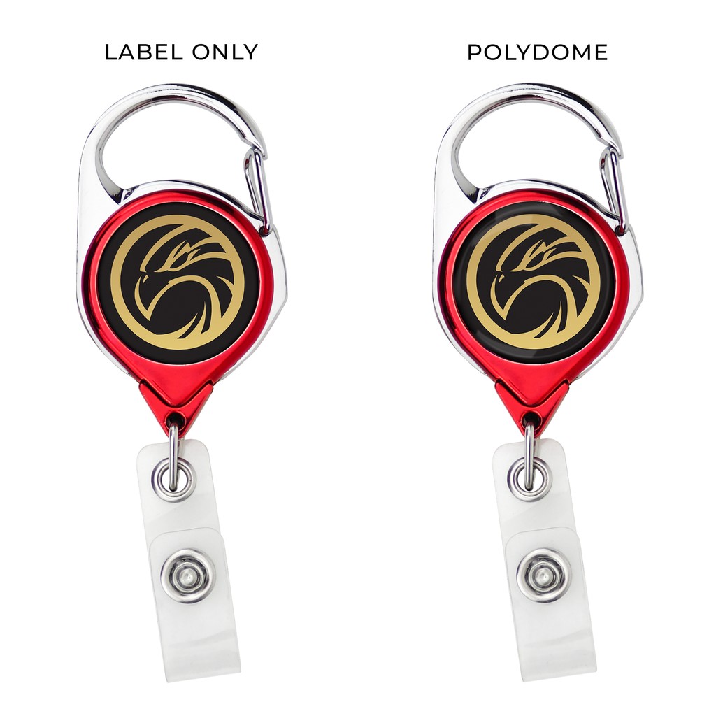 Picture of Metallic Finish Carabiner Retractable Badge Reel w/belt clip