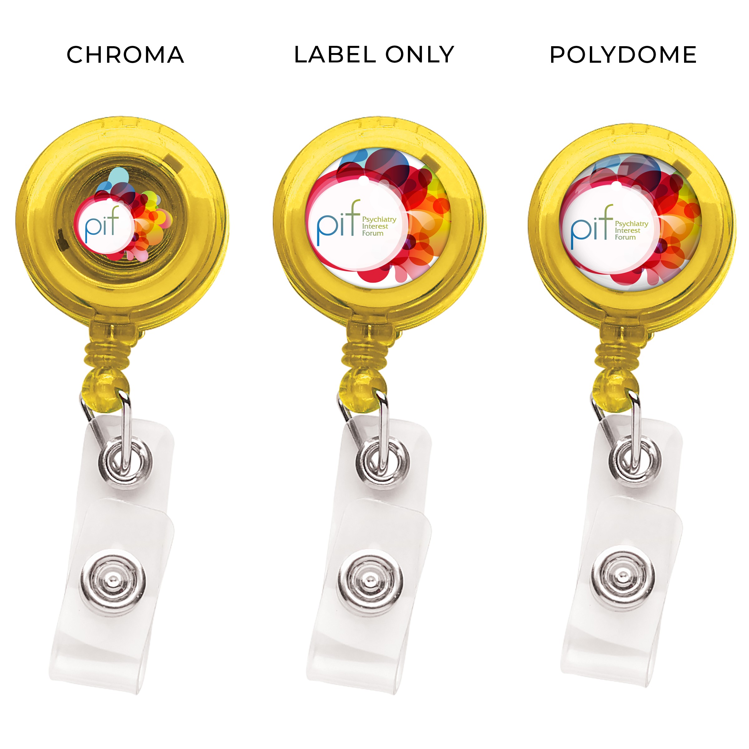 Picture of "Better" Translucent Round Retractable Badge Reel