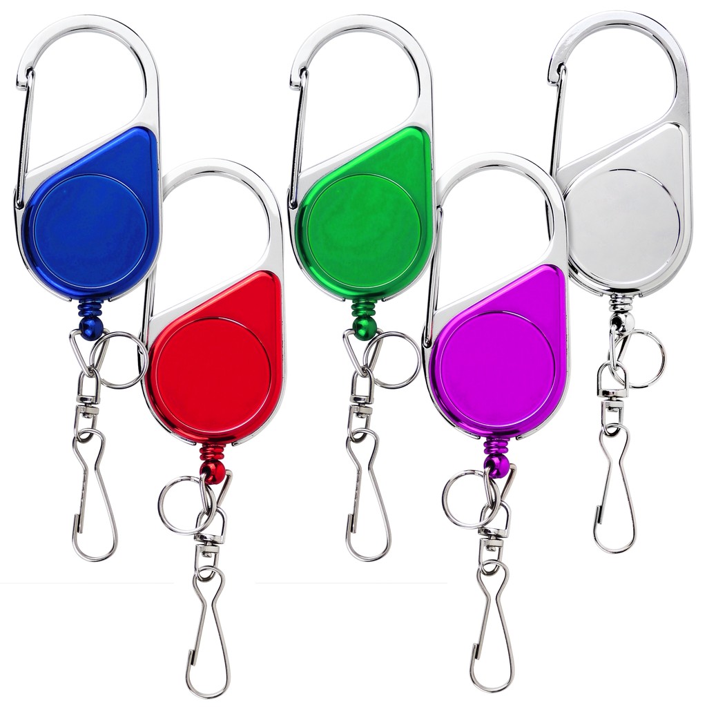 Picture of Metallic Finish Heavy Duty Carabiner Retractable Badge Reel