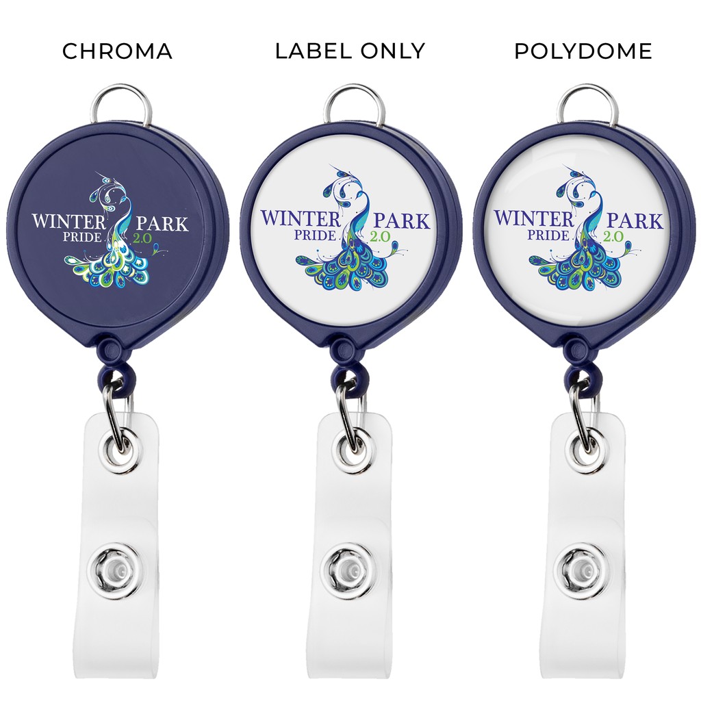 Picture of Large Face Retractable Badge Reel w/lanyard attachment - Opaque