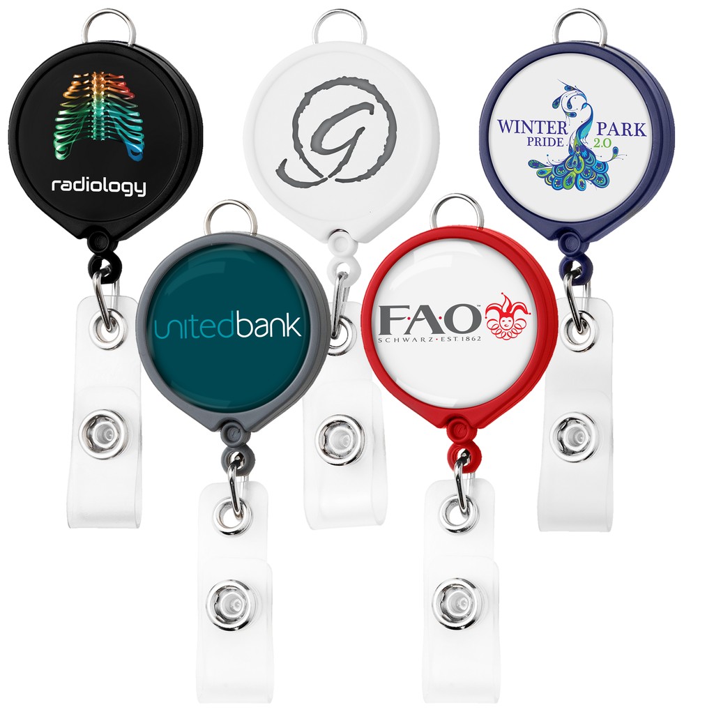 Picture of Large Face Retractable Badge Reel w/lanyard attachment - Opaque
