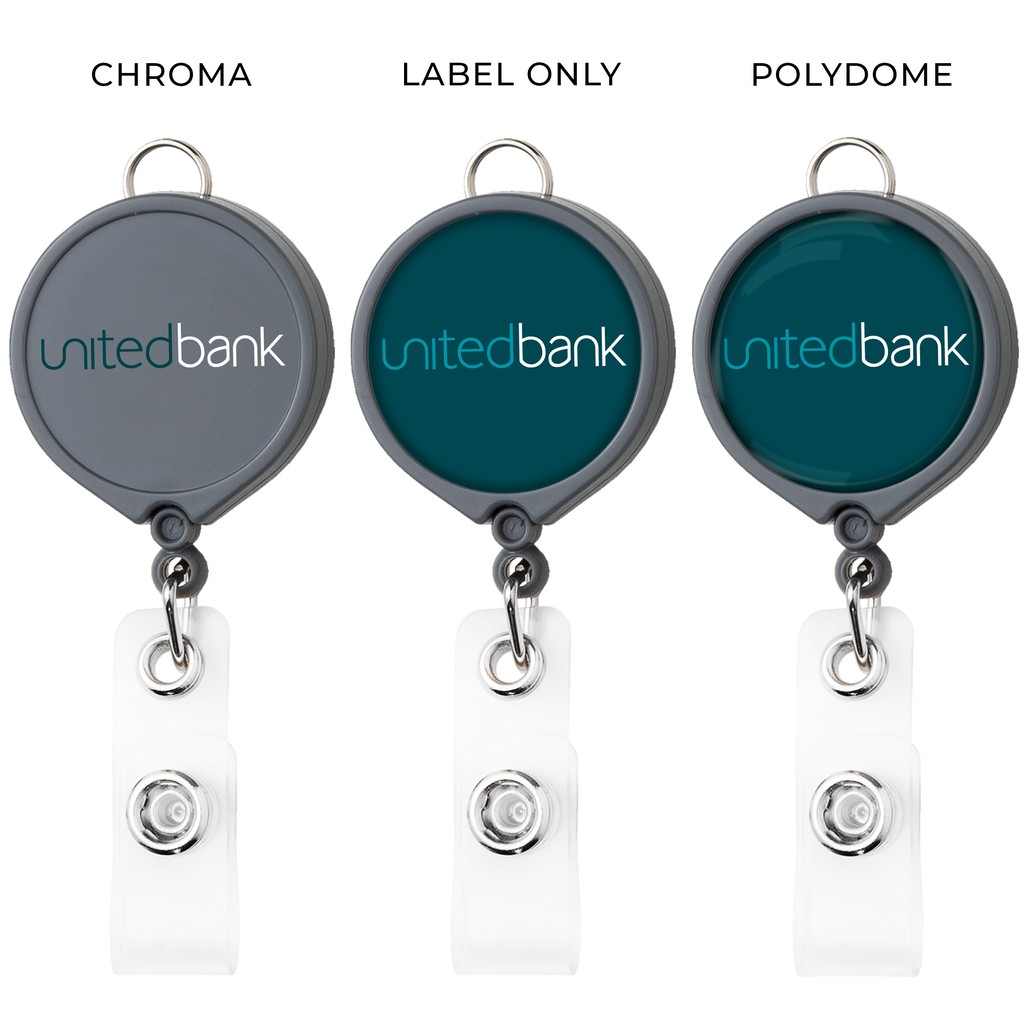Picture of Large Face Retractable Badge Reel w/lanyard attachment - Opaque