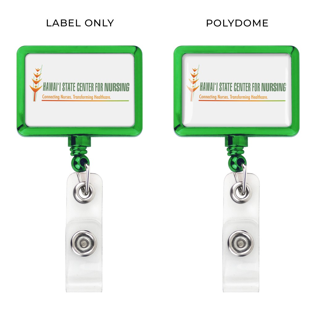 Picture of Metallic Finish Rectangle Retractable Badge Reel