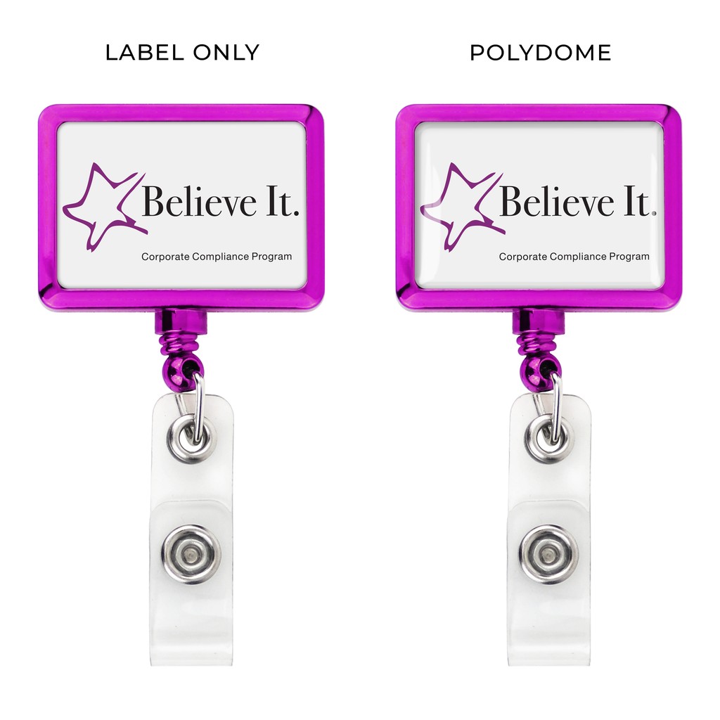 Picture of Metallic Finish Rectangle Retractable Badge Reel