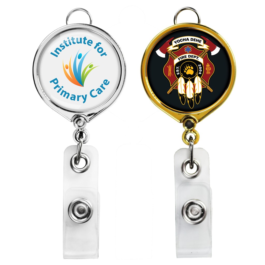 Picture of Metallic Finish Round Large Face Retractable Badge Reel