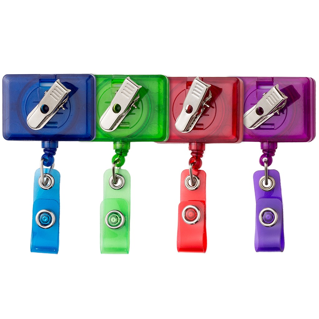 Picture of Rectangle Retractable Badge Reel, translucent color