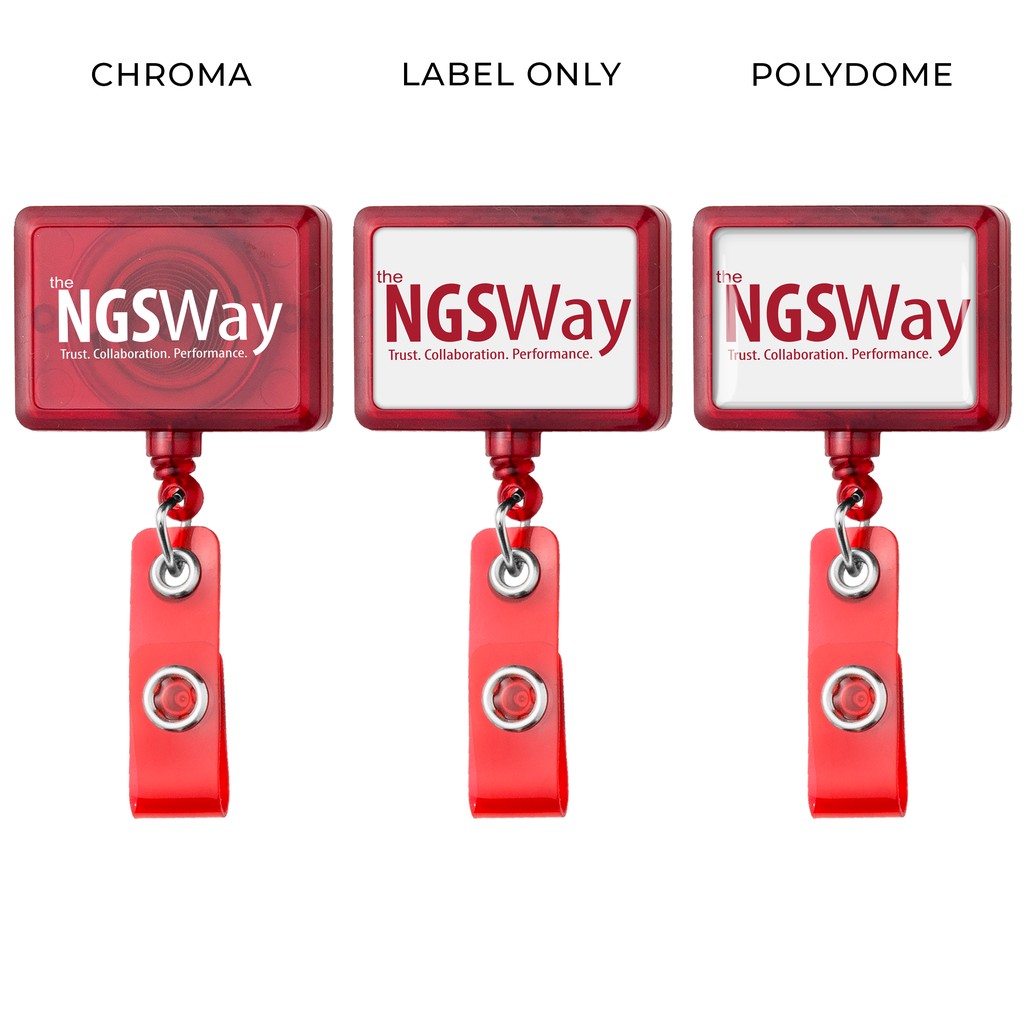 Picture of Rectangle Retractable Badge Reel, translucent color