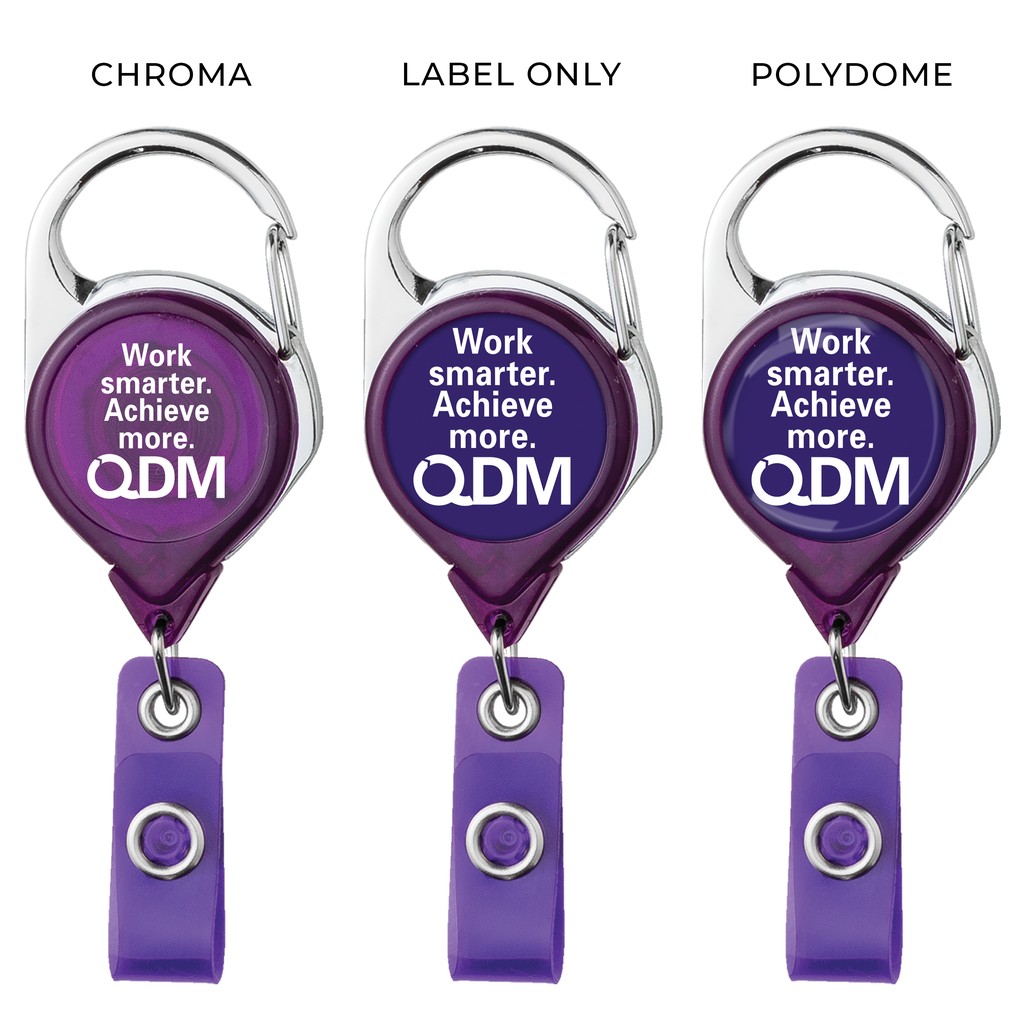 Picture of Carabiner Retractable Badge Reel w/belt clip - Translucent