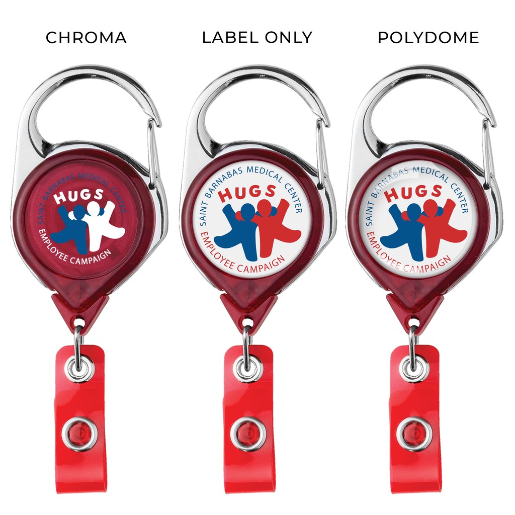 Picture of Carabiner Retractable Badge Reel w/belt clip - Translucent