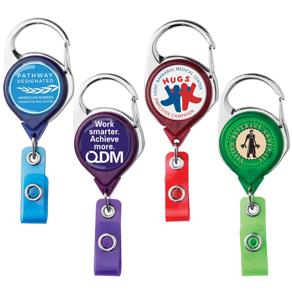 Picture of Carabiner Retractable Badge Reel w/belt clip - Translucent