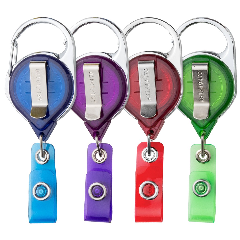 Picture of Carabiner Retractable Badge Reel w/belt clip - Translucent