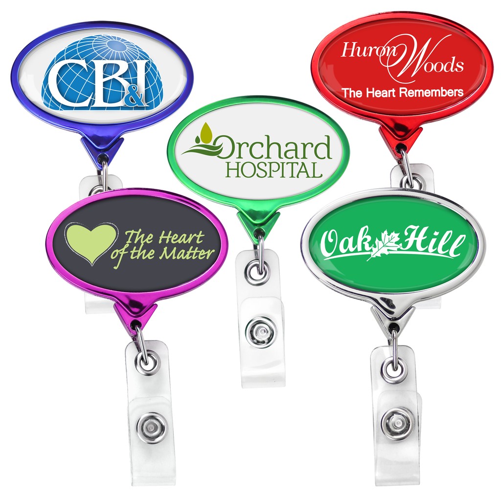 Picture of Metallic Finish Jumbo Oval Retractable Badge Reel