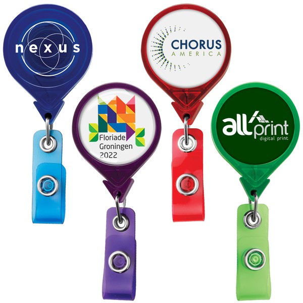 Picture of Jumbo Round Retractable Badge Reel, translucent color