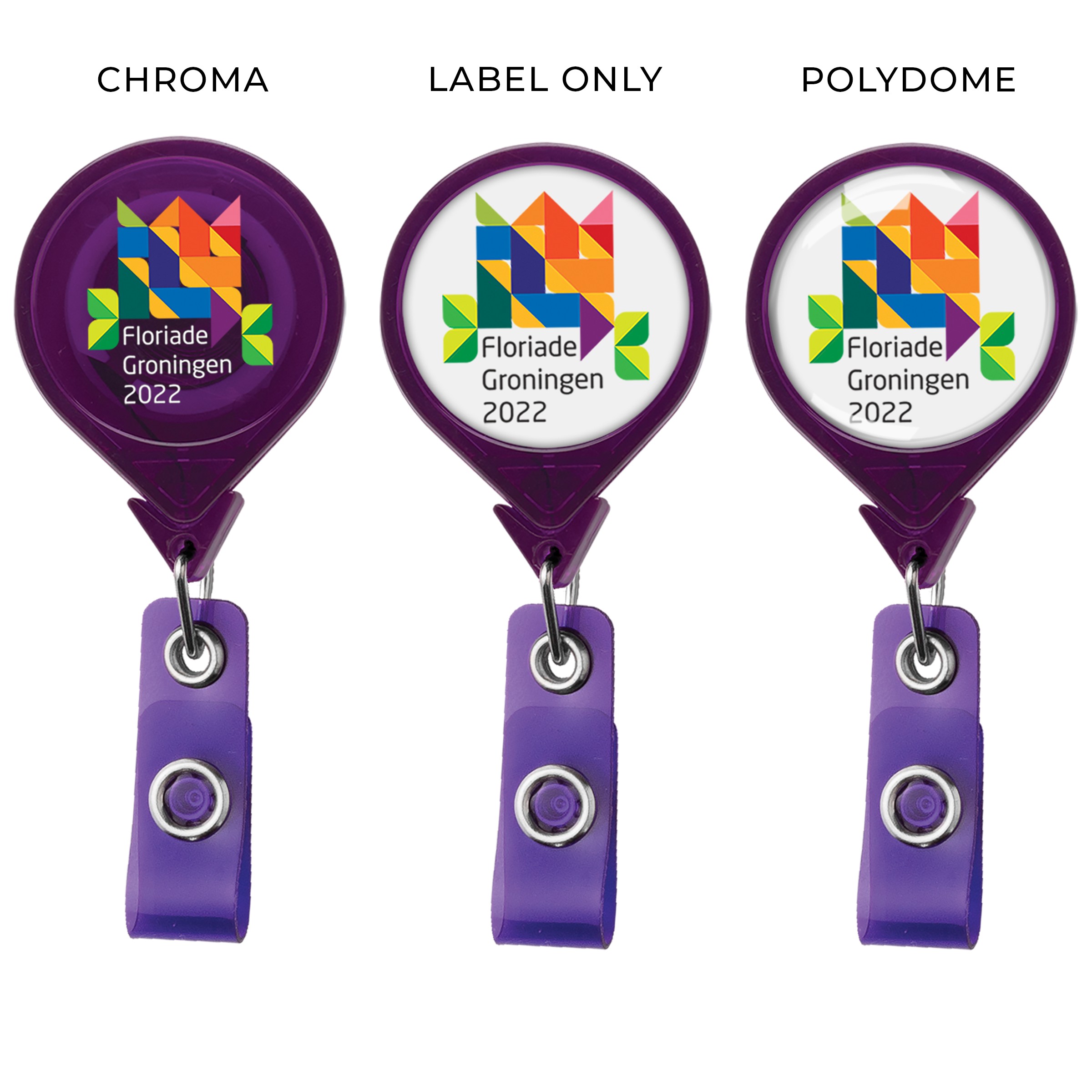 Picture of Jumbo Round Retractable Badge Reel, translucent color