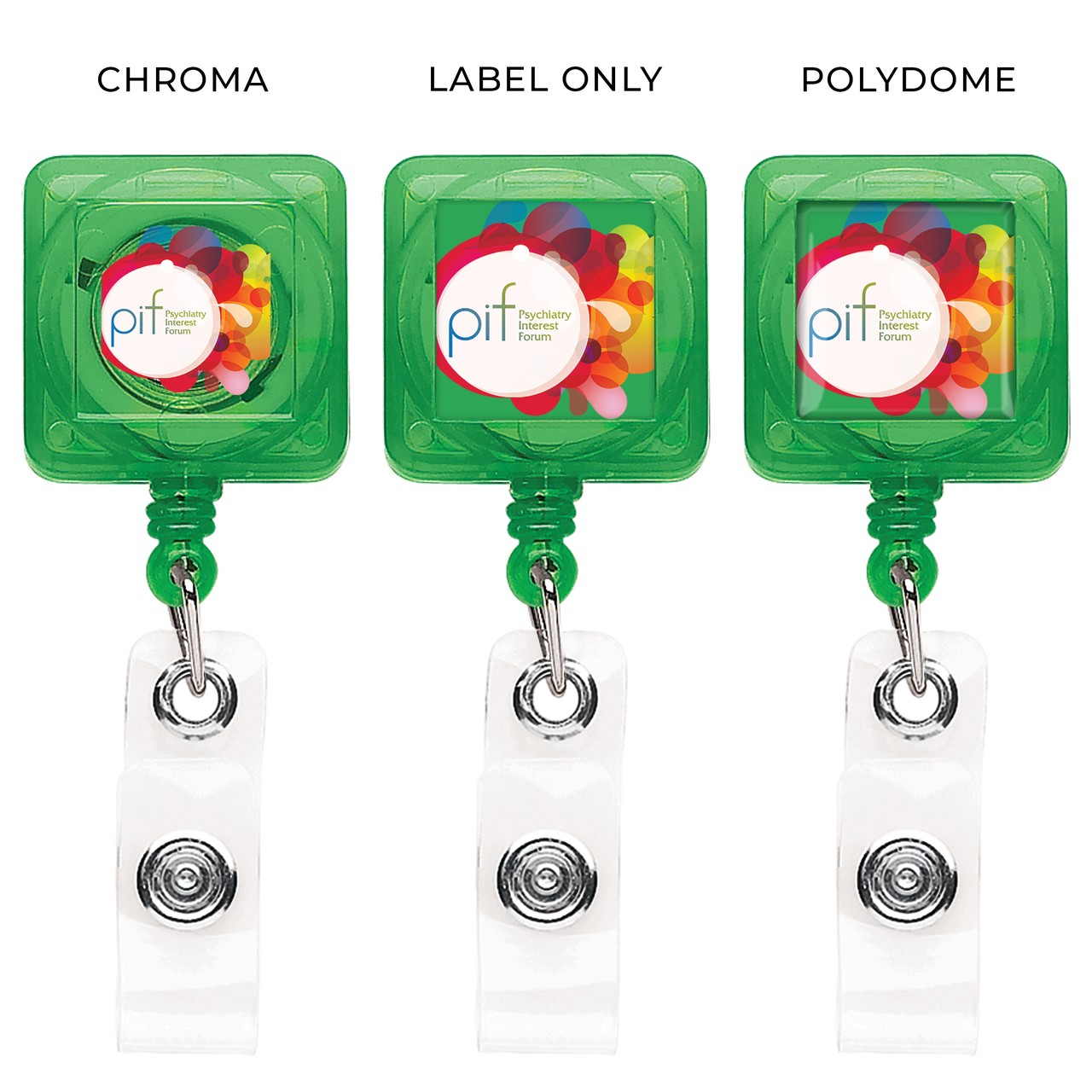 Picture of "Better" Translucent Square Retractable Badge Reel
