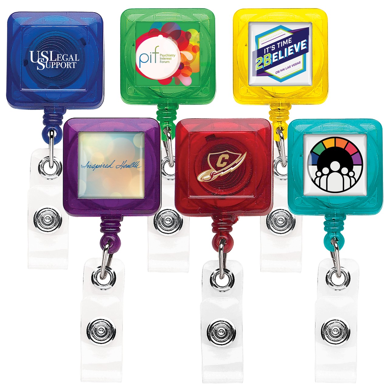 Picture of "Better" Translucent Square Retractable Badge Reel