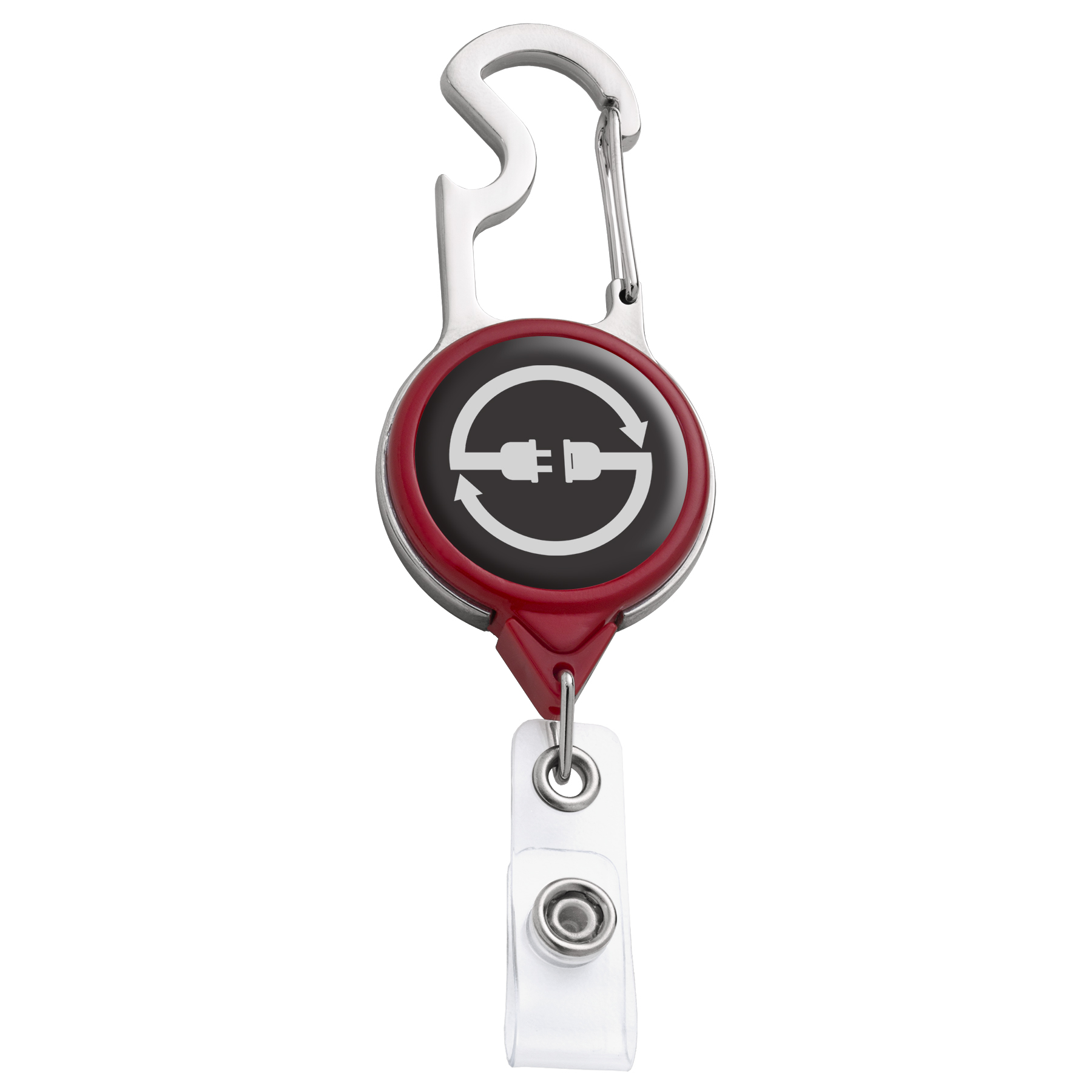 Picture of Carabiner Bottle Opener Retractable Badge Reel